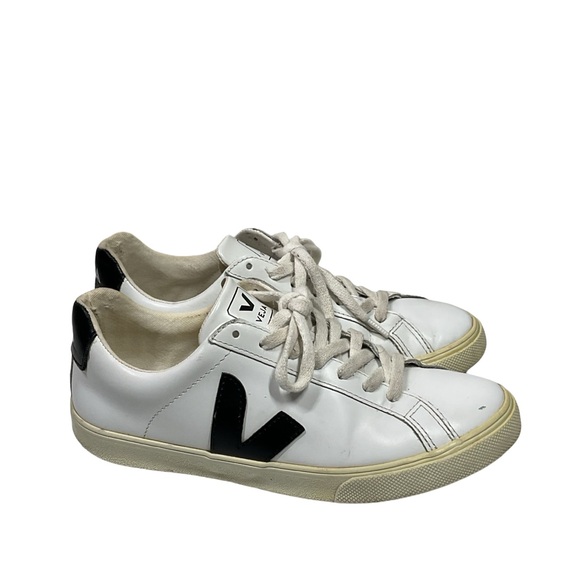 Vera ESPLAR LEATHER WHITE BLACK Sneakers size 7 - Picture 9 of 9